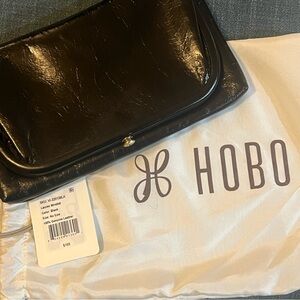 HOBO Sleek Black Leather Wristlet